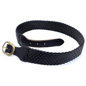 LOFT Black Wide Woven Belt with Tortoise Square Buckle Belts LOFT | Vinted main image 3